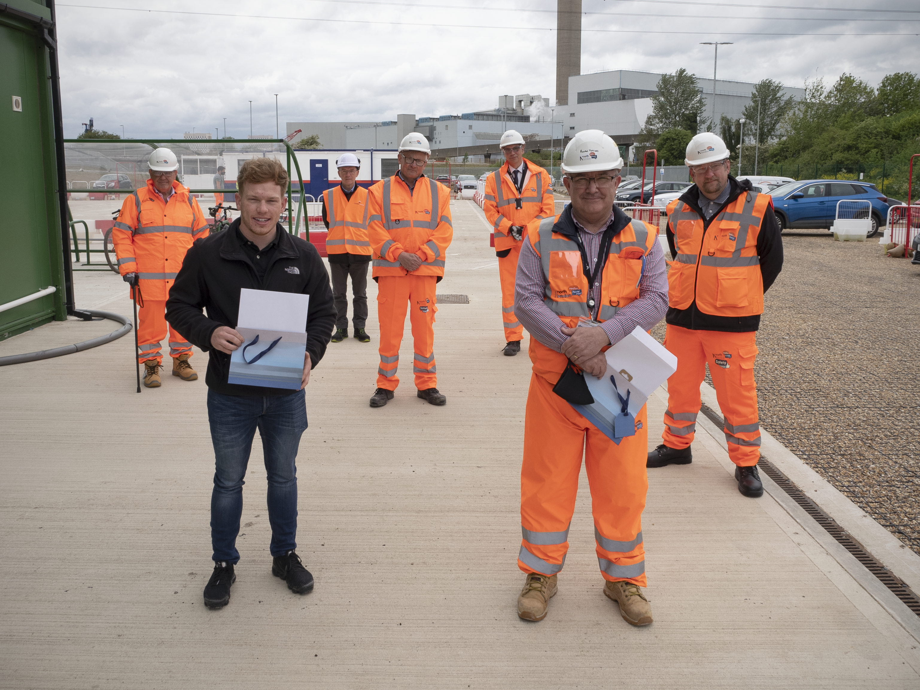 Figure 1 - From left to right: Councillor Peter Zinkin (NLWA Member), Jack Drew (Taylor Woodrow), Don Lloyd (LondonEnergy), David Cullen (NLHPP), Martin Capstick (NLWA), Allan Haynes (ARUP), Councillor Clyde Loakes (NLWA Chair)